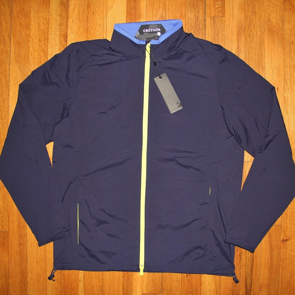 Greyson Trailwolf Lightweight Windproof Golf Jacket Mens M L XL Maltese Blue